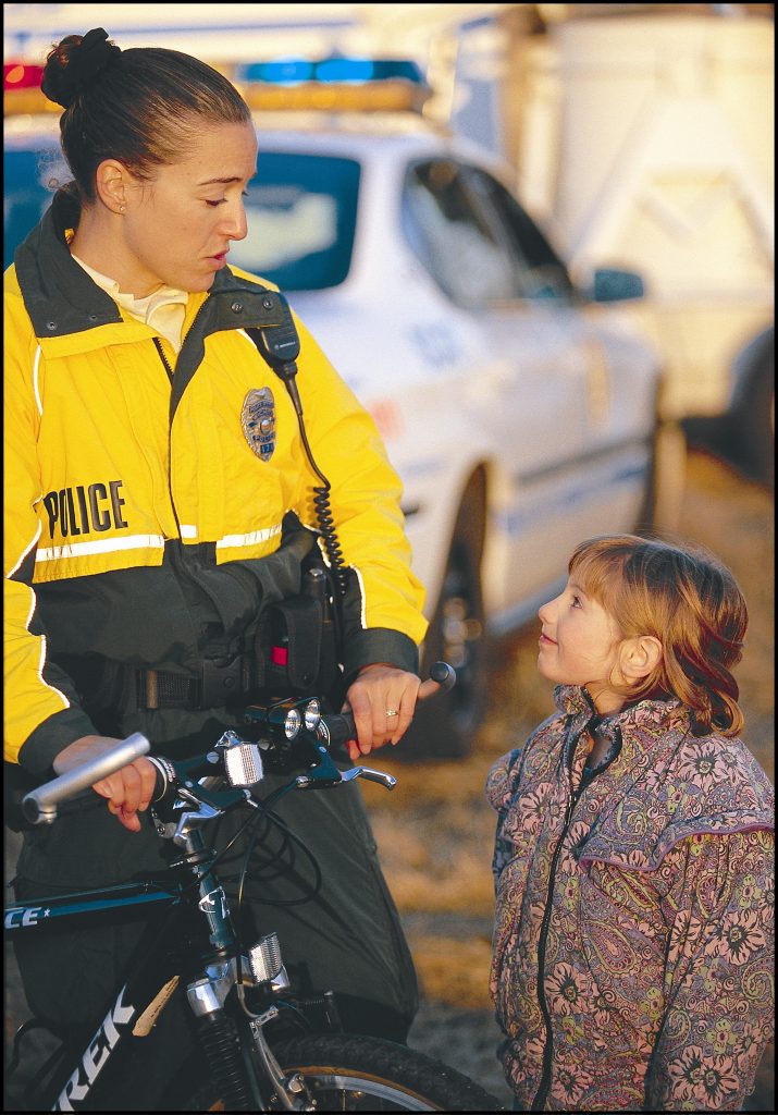 Bike officer and girl